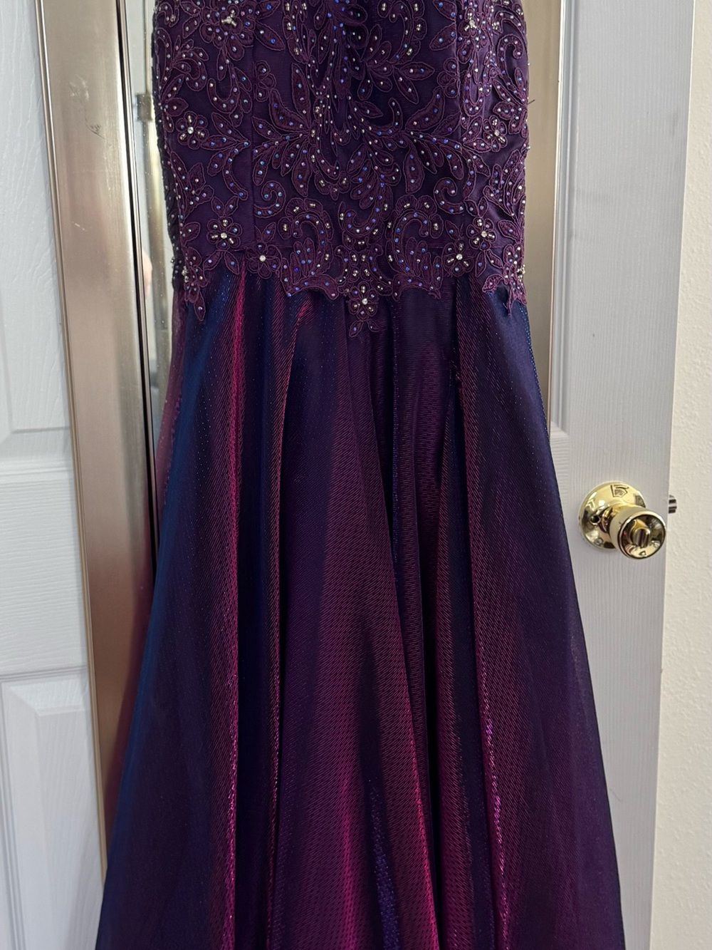 Purple Beaded Women’s Formal Gown